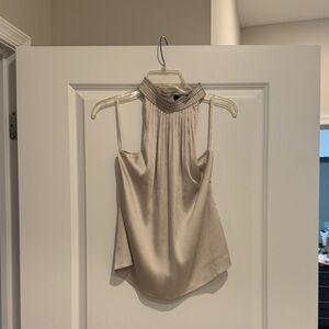 White House Black Market Cream Halter blouse NWT